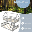 Twin Over Full House Bunk Bed with Ladder and Guardrails by LJGDeals