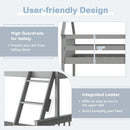 Twin Over Full House Bunk Bed with Ladder and Guardrails by LJGDeals