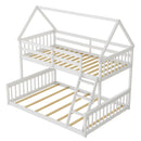 Twin Over Full House Bunk Bed with Ladder and Guardrails by LJGDeals