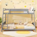 Twin Over Full Low Bunk Bed with Reversible Ladder by LJGDeals