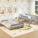 Twin Over Full Low Bunk Bed with Reversible Ladder by LJGDeals