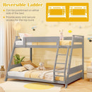 Twin Over Full Low Bunk Bed with Reversible Ladder by LJGDeals