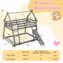 Twin Over Queen Bunk Bed Wooden Kids Bed with Climbing Nets and Ramp by LJGDeals