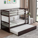 Twin Over Twin Bunk Bed with Pull-out Trundle and Ladder by LJGDeals