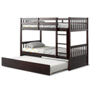 Twin Over Twin Bunk Bed with Pull-out Trundle and Ladder by LJGDeals