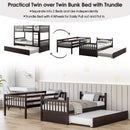 Twin Over Twin Bunk Bed with Pull-out Trundle and Ladder by LJGDeals