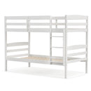 Solid Wood Twin Over Twin Bunk Bed Frame with High Guardrails and Integrated Ladder by LJGDeals