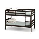 Solid Wood Twin Over Twin Bunk Bed Frame with High Guardrails and Integrated Ladder by LJGDeals