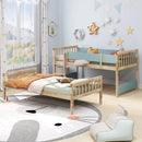 Twin Over Twin Bunk Bed with Ladder and Full-length Guardrails by LJGDeals