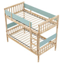 Twin Over Twin Bunk Bed with Ladder and Full-length Guardrails by LJGDeals