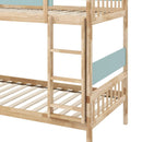 Twin Over Twin Bunk Bed with Ladder and Full-length Guardrails by LJGDeals