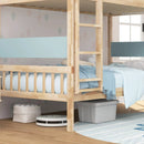 Twin Over Twin Bunk Bed with Ladder and Full-length Guardrails by LJGDeals