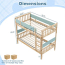 Twin Over Twin Bunk Bed with Ladder and Full-length Guardrails by LJGDeals