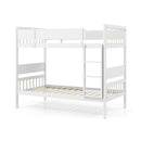 Twin Over Twin Bunk Bed with Ladder and Full-length Guardrails-White