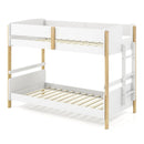 Twin Over Twin Bunk Bed with Convertible Design and Ladder by LJGDeals