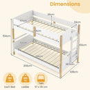 Twin Over Twin Bunk Bed with Convertible Design and Ladder by LJGDeals