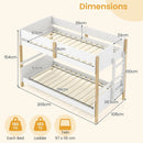 Twin Over Twin Bunk Bed with Convertible Design and Ladder