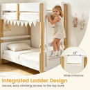 Twin Over Twin Bunk Bed with Convertible Design and Ladder by LJGDeals