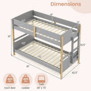 Twin Over Twin Bunk Bed with Convertible Design and Ladder by LJGDeals