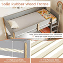 Twin Over Twin Bunk Bed with Convertible Design and Ladder by LJGDeals