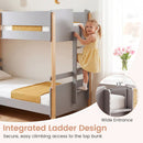 Twin Over Twin Bunk Bed with Convertible Design and Ladder by LJGDeals
