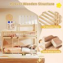 Twin Over Twin House Bunk Bed with Roof and Full-length Guardrails for Kids Teens Boys Girls by LJGDeals