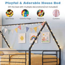 Twin Over Twin Metal Bunk Bed with Roof and Ladder by LJGDeals