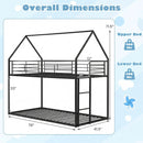 Twin Over Twin Metal Bunk Bed with Roof and Ladder by LJGDeals
