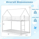 Twin Over Twin Metal Bunk Bed with Roof and Ladder by LJGDeals