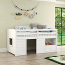 Twin Size Solid Wood Low Loft Bed with Storage and Drawer-White by LJGDeals