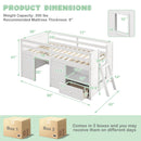 Twin Size Solid Wood Low Loft Bed with Storage and Drawer-White by LJGDeals