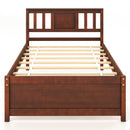 Wooden Platform Bed with Headboard and Slat Support-Queen Size by DirectDeals