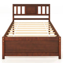 Wooden Platform Bed with Headboard and Slat Support-Queen Size by LJGDeals