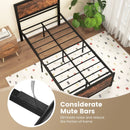 Twin Size Bed Frame Metal with High Headboard and Mute Bars-Twin Size by LJGDeals