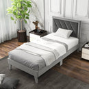 Twin/Full/Queen Platform Bed with High Headboard and Wooden Slats by LJGDeals