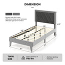 Twin/Full/Queen Platform Bed with High Headboard and Wooden Slats by LJGDeals