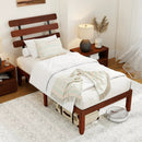 Full Size Bed Frame 15.5 Inch Solid Wood Platform Bed with Retro Headboard by LJGDeals