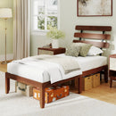 Full Size Bed Frame 15.5 Inch Solid Wood Platform Bed with Retro Headboard by LJGDeals