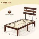 Full Size Bed Frame 15.5 Inch Solid Wood Platform Bed with Retro Headboard by LJGDeals