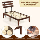 Full Size Bed Frame 15.5 Inch Solid Wood Platform Bed with Retro Headboard by LJGDeals