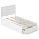 Twin Size Bed Frame with Storage Drawers and Headboard