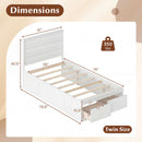 Twin Size Bed Frame with Storage Drawers and Headboard