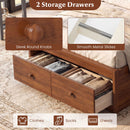 Twin Size Bed Frame with Storage Drawers and Headboard