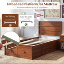 Twin Size Bed Frame with Storage Drawers and Headboard by LJGDeals