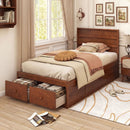 Twin Size Bed Frame with Storage Drawers and Headboard by LJGDeals