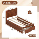 Twin Size Bed Frame with Storage Drawers and Headboard by LJGDeals