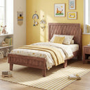 Twin Size Bed Frame Mid Century with Woven Accent Headboard by DirectDeals