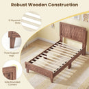 Twin Size Bed Frame Mid Century with Woven Accent Headboard by DirectDeals