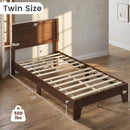 Twin Platform Bed Frame with Headboard - No Box Spring Needed by LJGDeals