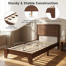 Twin Platform Bed Frame with Headboard - No Box Spring Needed by DirectDeals